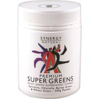 Synergy Natural Premium Super Greens (Spirulina, Chlorella, Barley Grass & Wheat Grass) Powder 200g